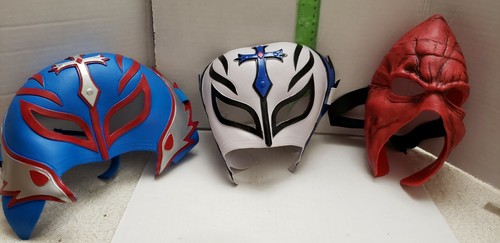 Rey Mysterio Jr Mask Wwe Wcw Wwf Ecw Wrestling Mattel Blue White Red Lucha Lot Ebay
