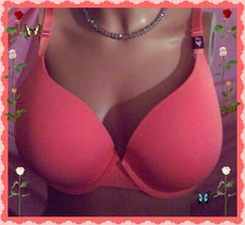 38D 38DD Papaya w Lace Wing ExtremeLift Victorias Secret Full Coverage PU UW Bra