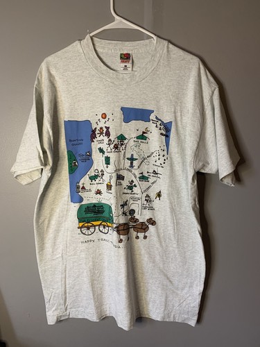 Loom Heavy Cotton Tag T Shirt Map Sz XL 