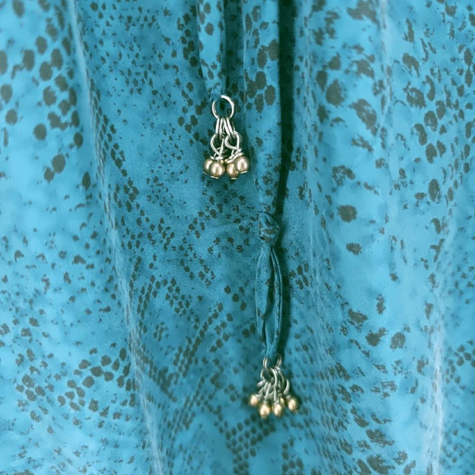 Rebecca Taylor 100% Silk Blue Python Print Tiered Mini Dress Size 0 - Image 4 of 4