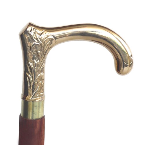 Shaft Cane Golden Finish Derby Style Designer Victorian Wooden Walking stick - Picture 2 of 6