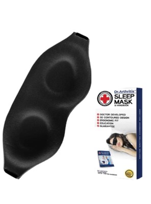 Dr Developed 3D Sleep Eye Mask, Contoured Cup Night with Dr Written Handbook