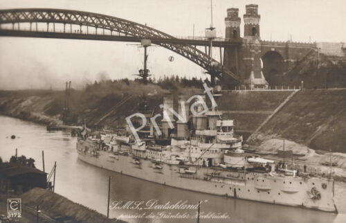 Photo Pk S.M.S Germany Battleship Grüntaler Hochbrücke Imperial Navy K1.78 - Picture 1 of 2