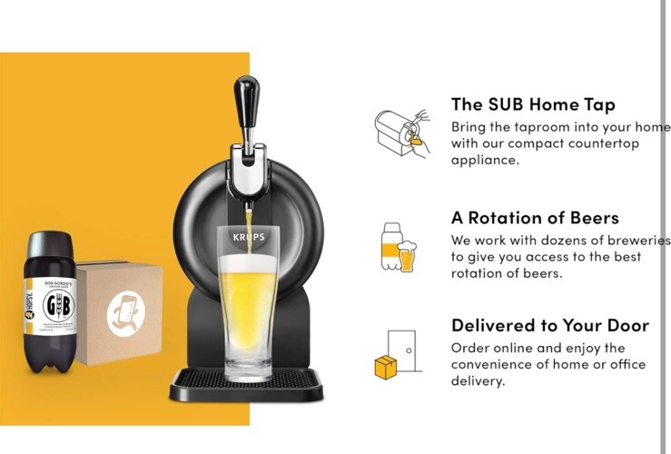 KRUPS Hopsy SUB Compact Draft Beer Dispenser 67oz VB641850 Home Beer