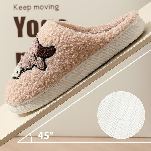 Cute Animal Cartoon Soft Plush Slippers Dachshund Slippers for Women men, Hot - Picture 41 of 86