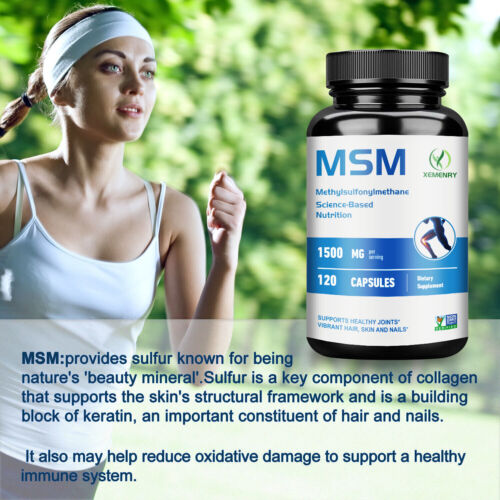 MSM - Soporte articular triple fuerza, salud ósea, piel y uñas - Sin gluten - Imagen 4 de 12