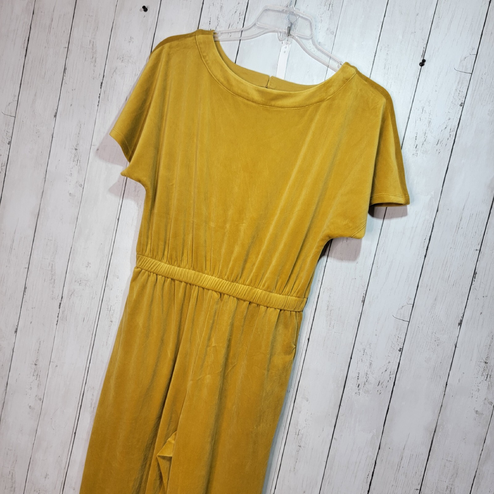 Anthropologie Saturday Sunday Linda Yellow Velvet Jogger Jumpsuit Women
