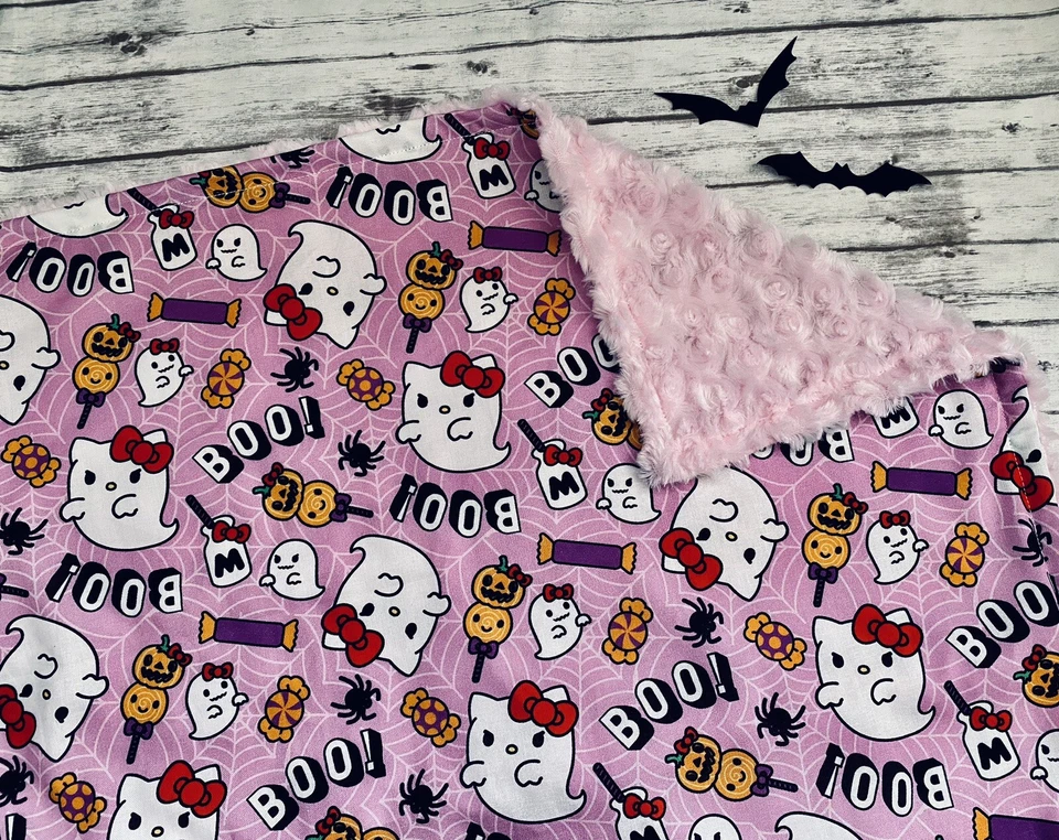 Mini Blankie Spooky Boo Ghost Kitty Kat Halloween Tag Along Foto 2 de 2