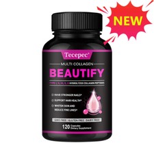 Multi Collagen Peptides-30/60/120Caps-Type I,II,III,V,X Anti-Aging Collagen Caps