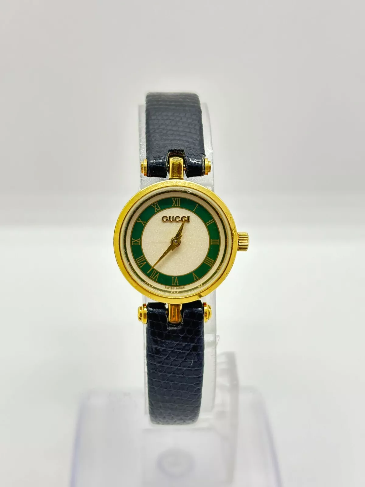 [Exc+5] Montre Femme Gucci 2000L Sherry Line Vert Rouge Qz Vintage Occasion Fonctionne