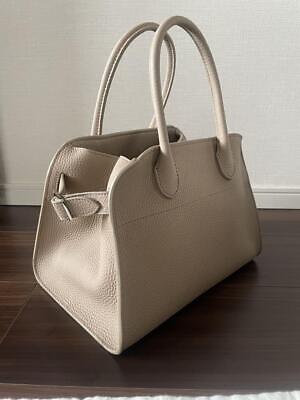The Row Soft Margaux 10 Handbag Calfskin Leather Dark Taupe The Row Soft Margaux 10 Handbag Calfskin Leather Dark Taupe