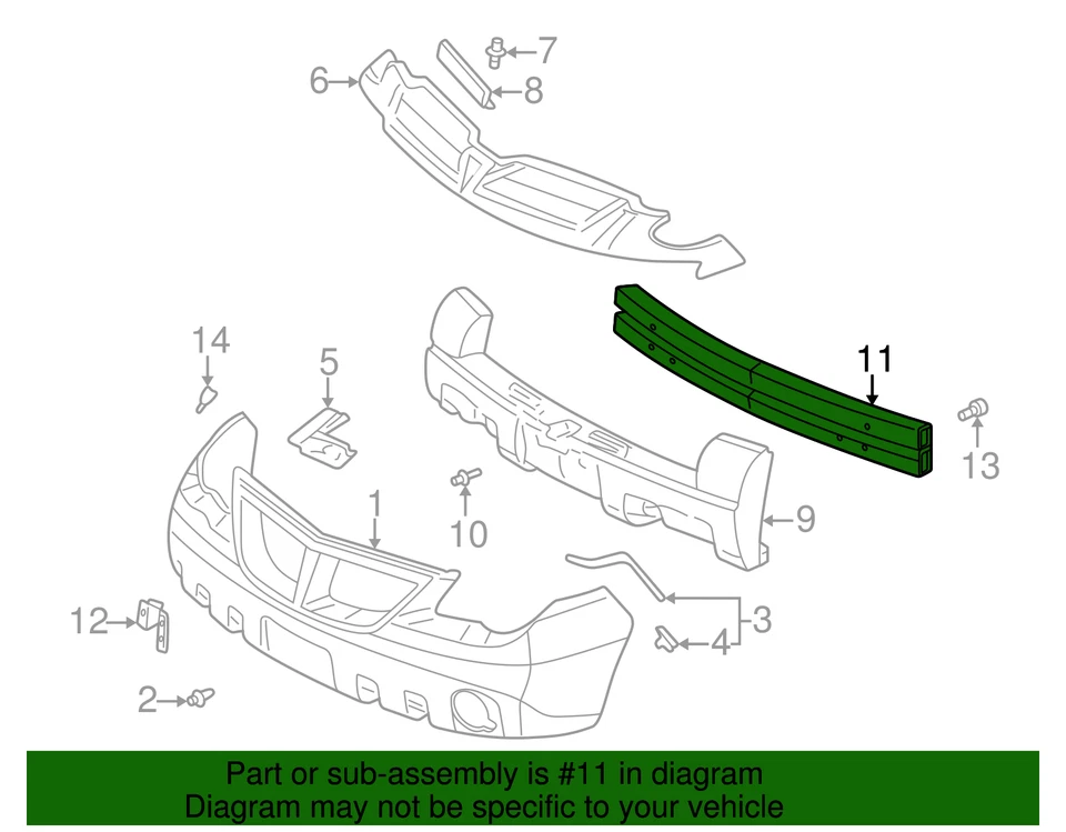 Barra GM genuina Asm-Frt Bpr 10428091 Foto 2 de 2