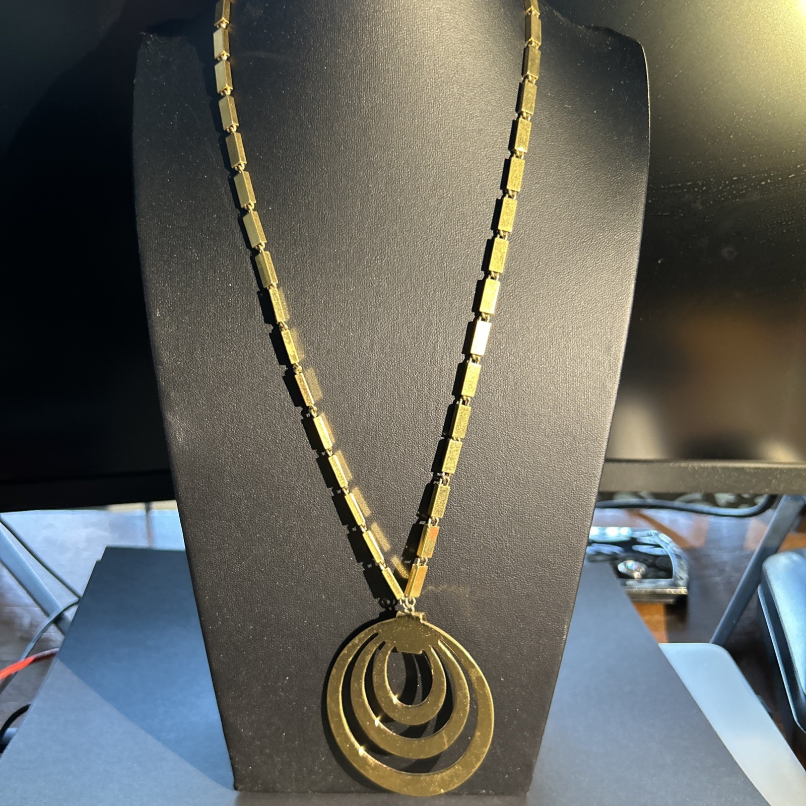 Monet Classic Vintage Gold Tone Statement Necklace