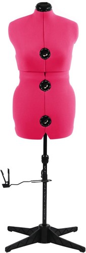 Dress Forms for Sewing, Pink Female Mannequin Adjustable Size 12-18,