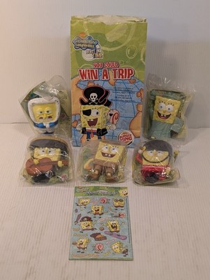 Burger King LOT of 5 2005 Sponge Bob Square Pants Lost In Time Sealed Sponge Bob
