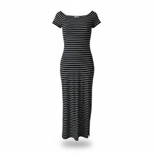 No Comment Striped Parisian Chic Maxi Dress  L