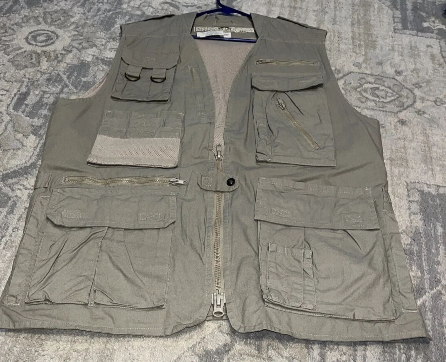 Nikoata Exploration New Mens Sz Large Beige Fishing Hunting Utility Safari Vest