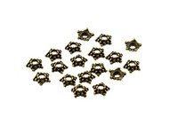 "50 Kleine Perlkappen \"Sternchen\" In Antik Bronze, 5 Mm"