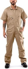 Kolossus Cotton Blend Short Sleeve Coverall Zip-Front Pockets Jumpsuit MED