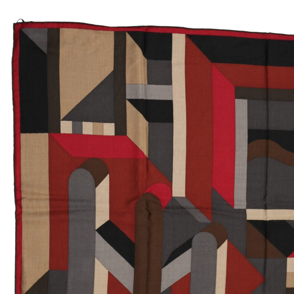 HERMES Carre 100 "PERSPECTIVE CAVALIERE" 65%Cashmere 35%Silk Scarf w/Box Cleaned - Image 2 of 4