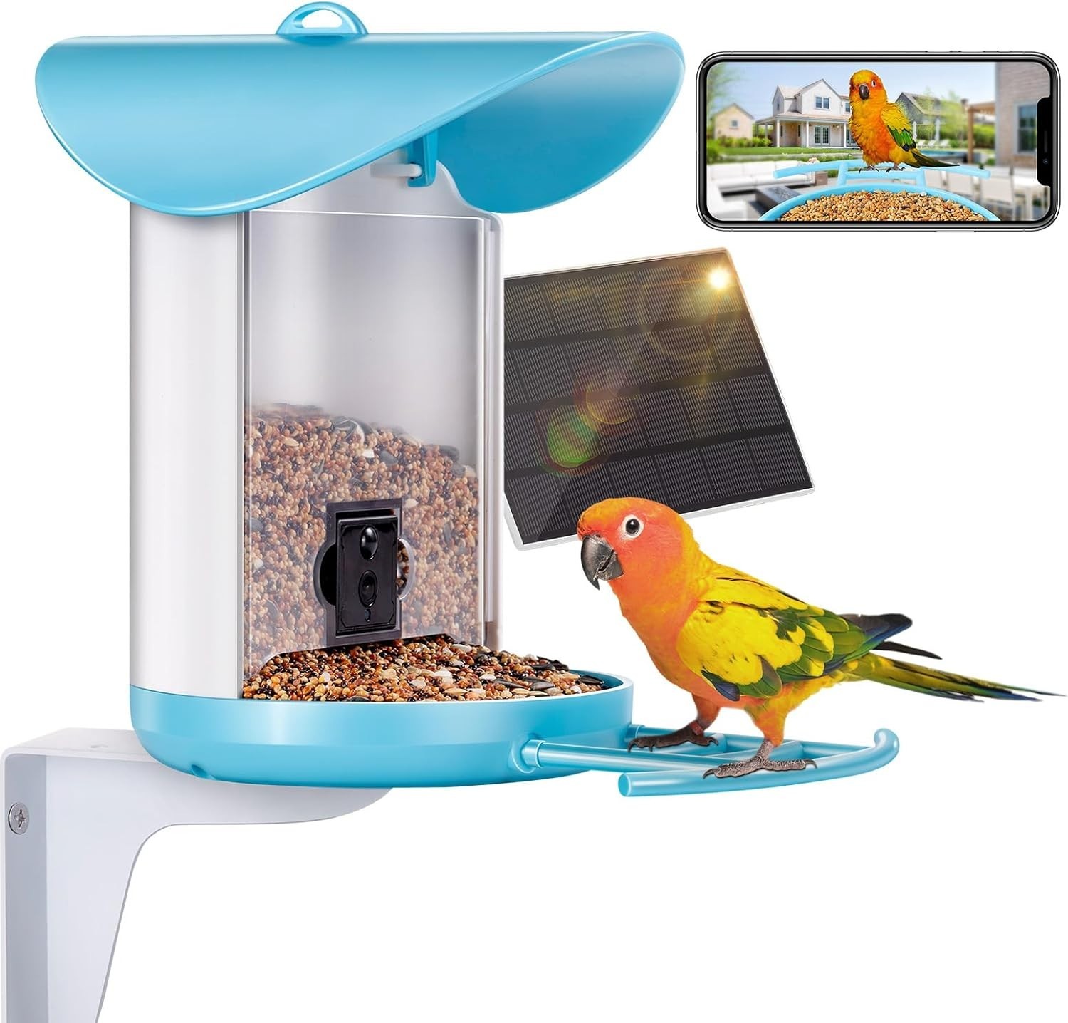 Smart Bird Feeder with 2K Live View Camera & AI Identify with Solar Panel