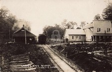 Railroad Store & Depot, Curtis MI Michigan RPPC Photo Postcard COPY