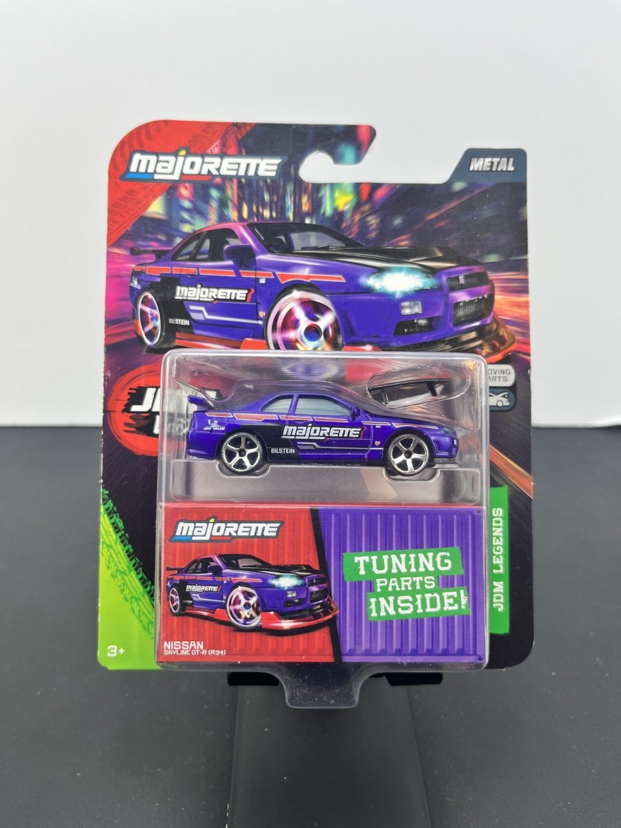 Majorette JDM Legends Nissan Skyline GT-R R34 Purple Tuning Parts