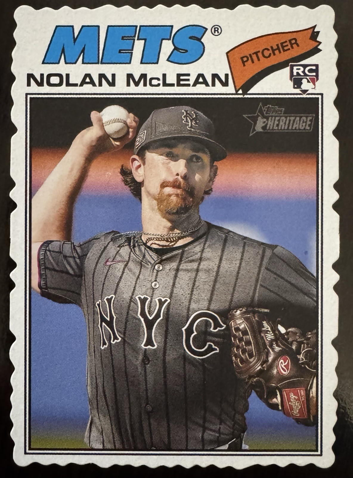 2026 Topps Heritage Nolan McLean (RC) #150 Deckle Edge SP Variation Mets Rookie