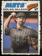 2026 Topps Heritage Nolan McLean (RC) #150 Deckle Edge SP Variation Mets Rookie