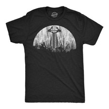 Camisetas divertidas Moon UFO para hombre Camiseta gráfica de nave espacial alienígena