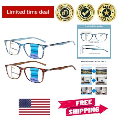 Elegant Progressive Eyewear: 2-Pack Blue Light Blocking Readers for Comfort