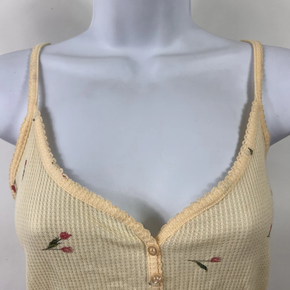 Camiseta sin mangas recortada Topshop para mujer talla 8-10 floral tejida gofre corta ligera Foto 2 de 4