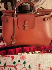 RARE Dooney & Bourke Alto Satchel Bag Natural Tan Vachetta Leather