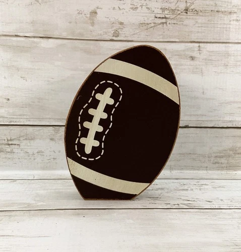 Fall Decor - Chunky Wood Football Icon Sitter