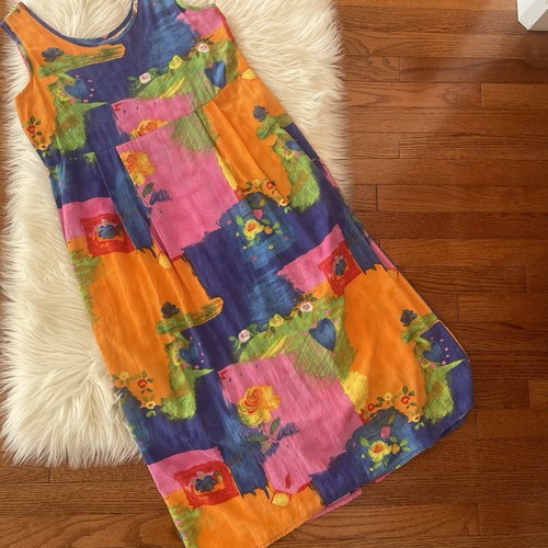 Vintage 90s Jams World Maxi Sun Dress Classic With Pockets Hippie Boho Grunge M - Bild 3 von 6