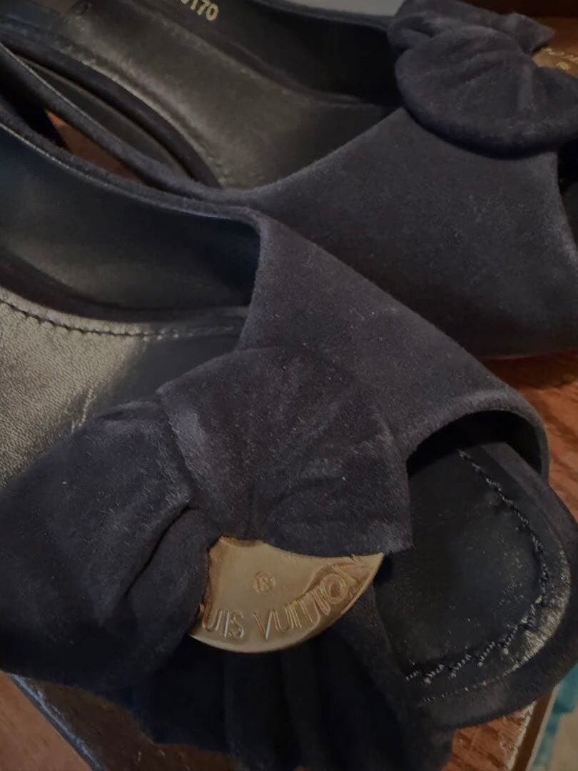 LOUIS VUITTON Pumps Heel Suede Navy EU37.5/US7.5 120395c thumbnail 23