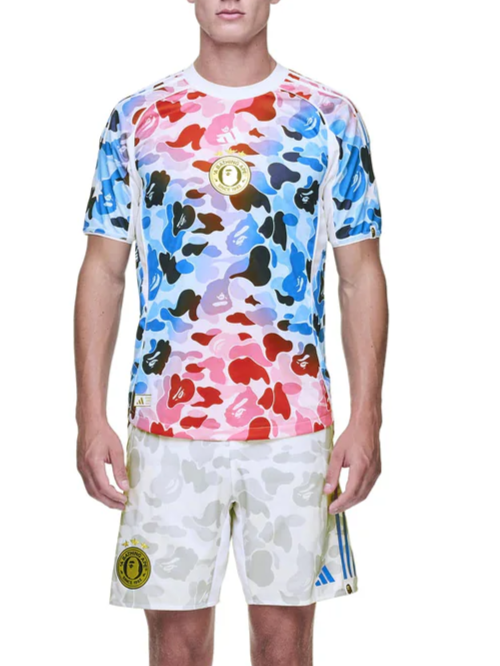 Bape X adidas Originals Camouflage Full Set Slim Jersey and Shorts