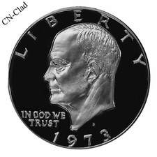 1973 S Eisenhower Dollar Gem Deep Cameo Proof CN-Clad Coin