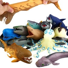 Ocean Sea Animal,8 Inch Rubber Bath Toy Set 8 Pack Random ,Super Stretches Mater
