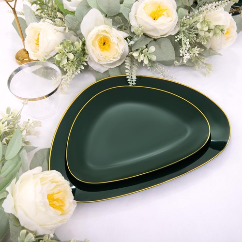 DaYammi 180pz Piatti Plastica Verde Oro Argenteria Set Stoviglie San Patrizio - Foto 2 di 9