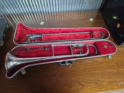 Vintage King H. N. White Silver Tone Trombone silver plate bell