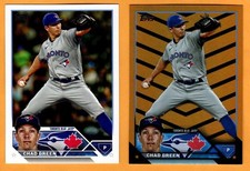 Chad Green Baseball lot of 2 Halloween Orange/Black UNLIMITED SHIPPING FOR $4.00
