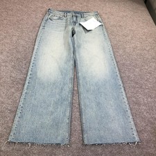 Aeropostale Baggy Wide Leg Jeans Womens 6 Blue Light Wash Cotton Denim Sample