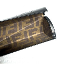 Fendi Twist Black Hard Faux Leather Eyeglasses Case Small No Cloth