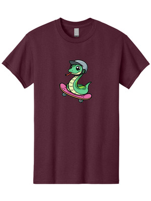 Ekans-Skateboarder Mens Graphic Tee, 100% Cotton, Casual Summer Wear