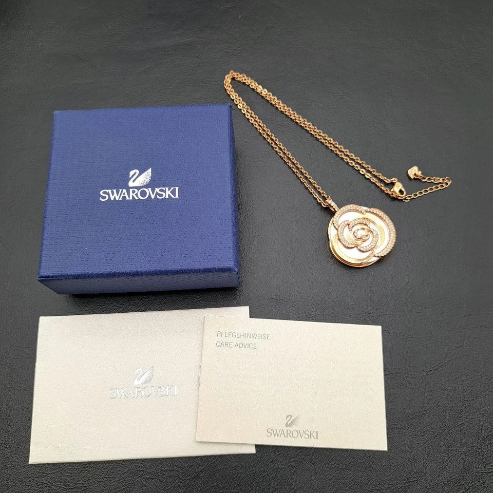 Auténtico collar SWAROVSKI flor concha dorada Foto 3 de 4