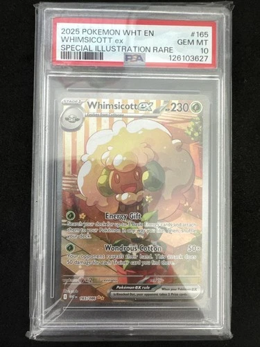 Whimsicott EX 165/086 Secret Illustration Rare White Flare Pokémon TCG PSA 10