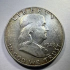 1949 Franklin Half Dollar 50C 90% Silver Business Strike Circulated US Coin