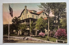 Vintage NY Postcard New York Adirondacks Big Moose Hotel Glenmore hand-colored