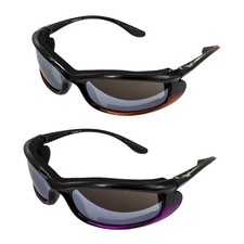 Shadow Foam-Padded Motorcycle Sunglasses Riding Glasses For Men  Women 2 Pai...
